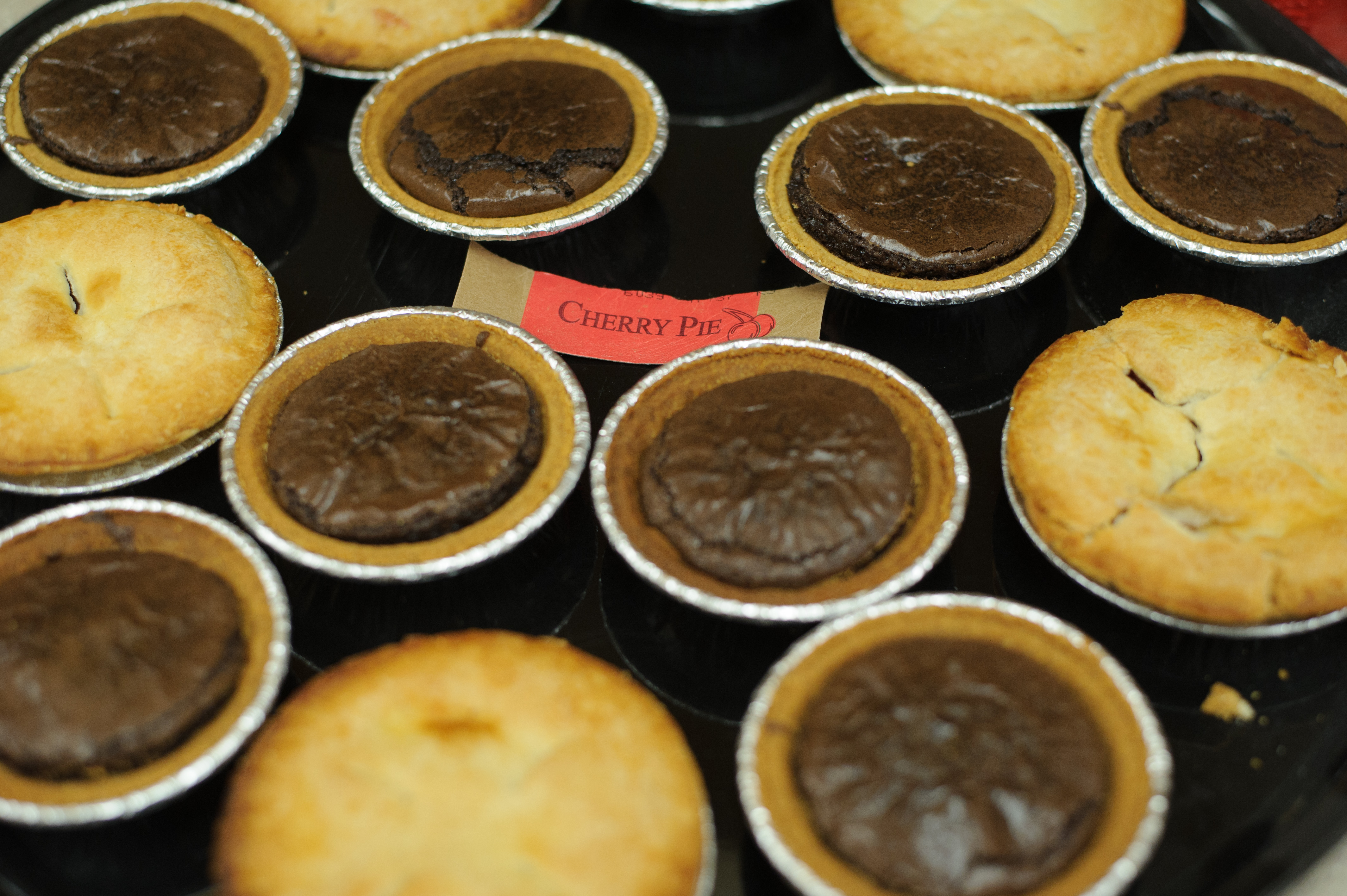 mini pies available on a table