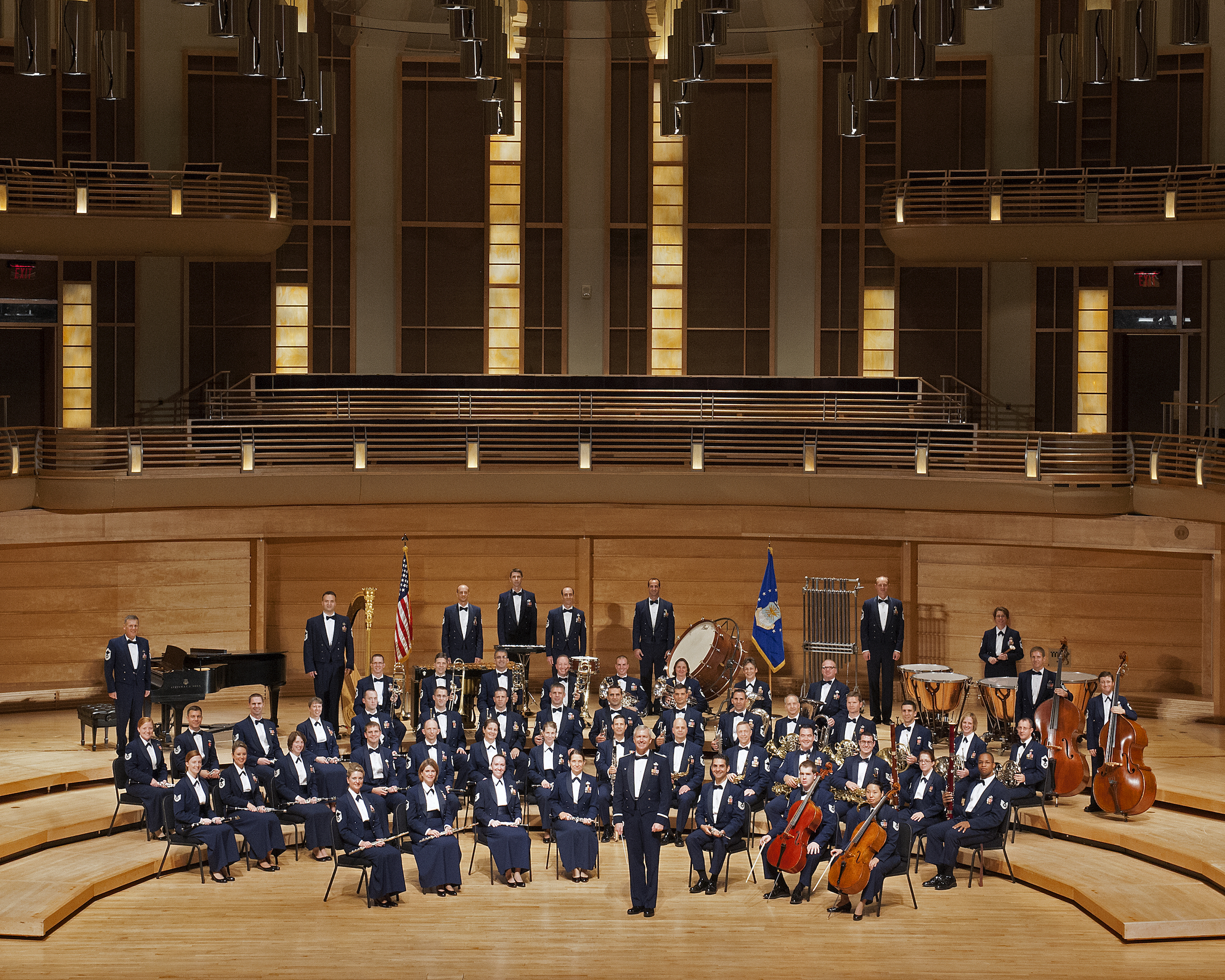 United States Air Force Band posing on stage