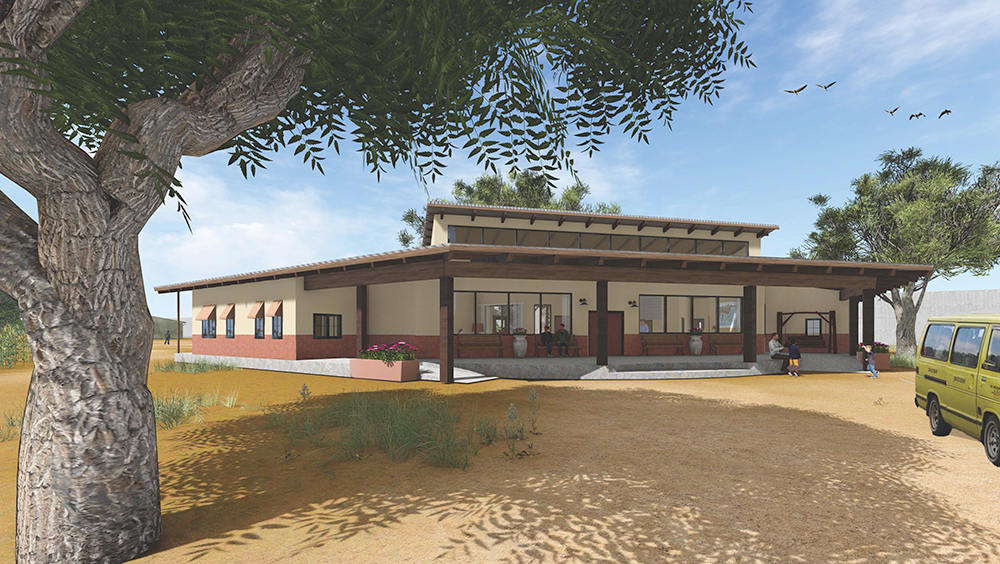 Guesthouse rendering under a tree