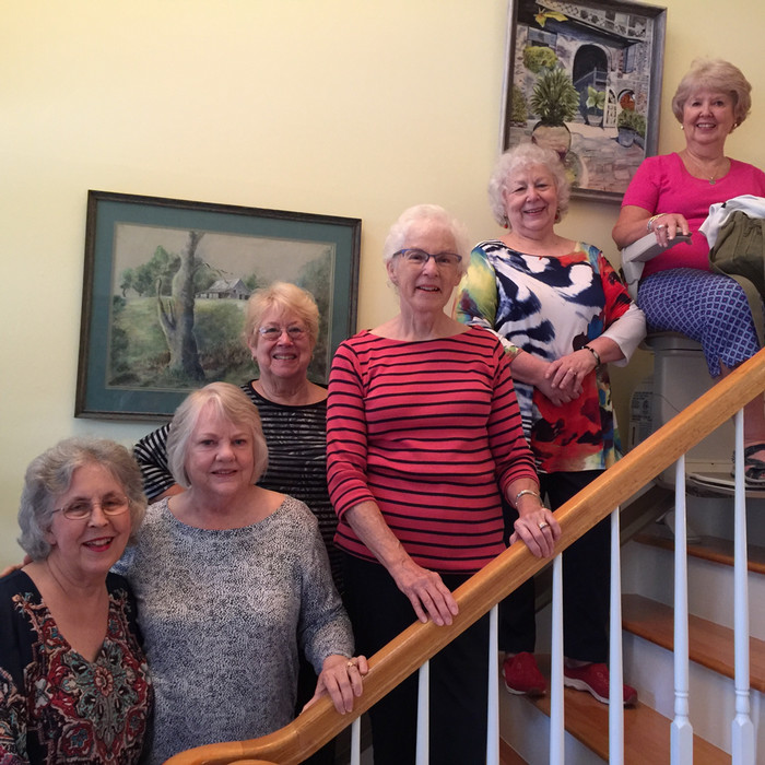 Golden Girls on staircase
