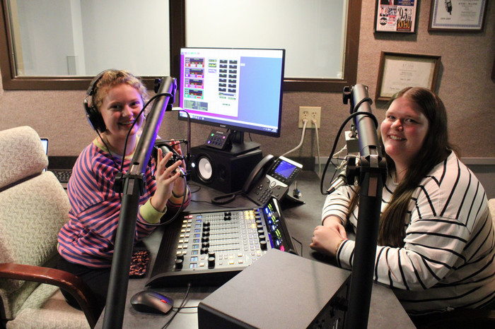 Photo of students at radio station